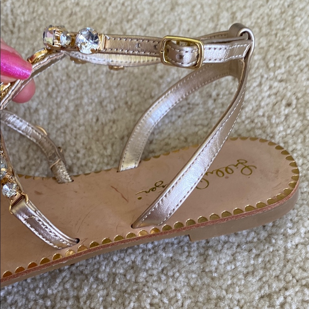 Elegant Lilly Pulitzer gold rhinestone Abbi Sandals, 6.5, NWT - Picture 13 of 13